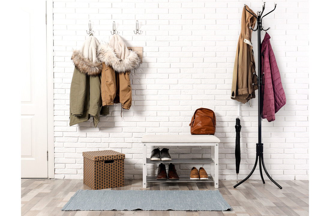 Staande kapstok 10 haken | Zwart Metaal | 185 cm Hoog