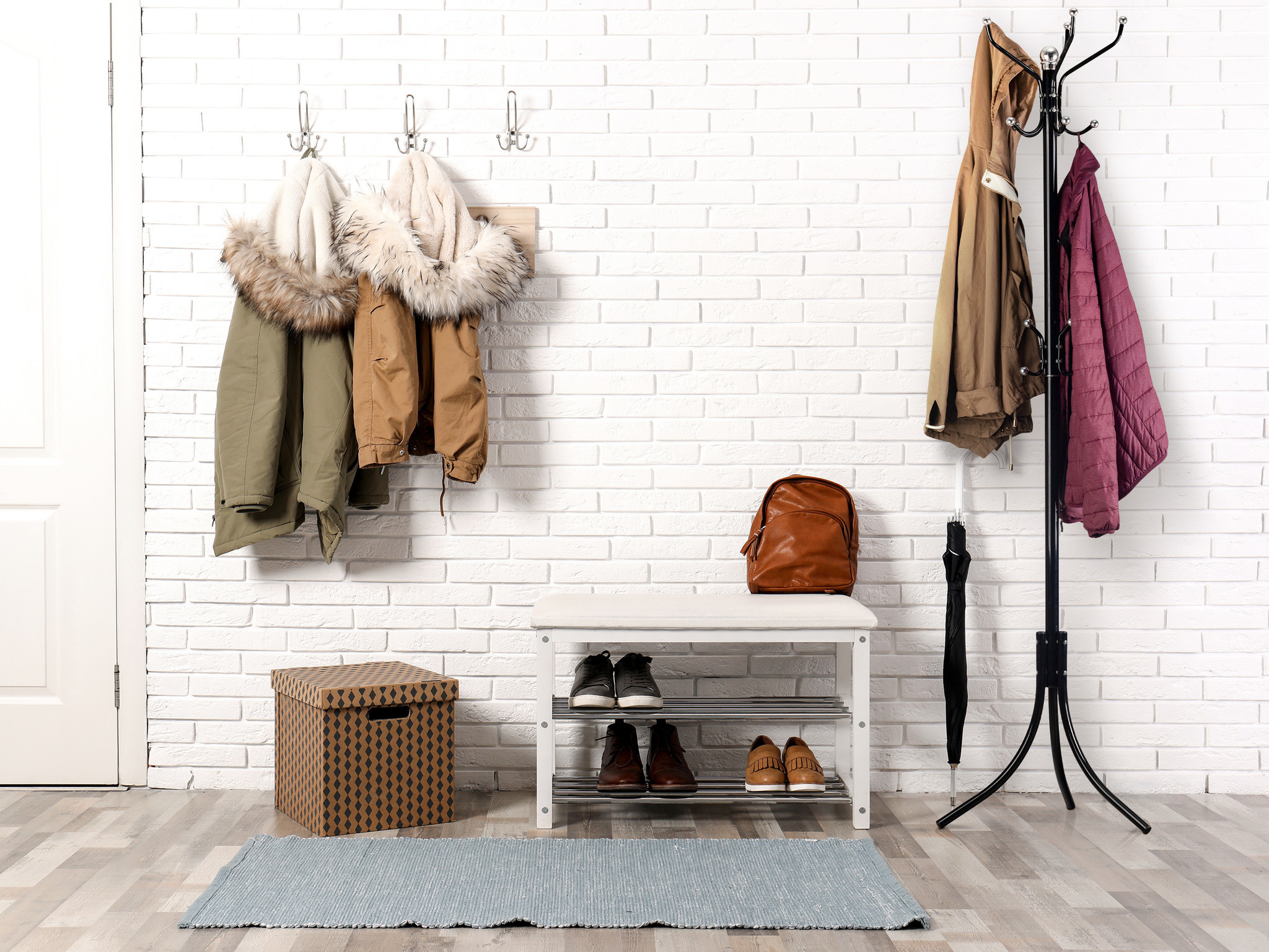 Kapstok met bolle haken - Zwart Metaal - 185 cm