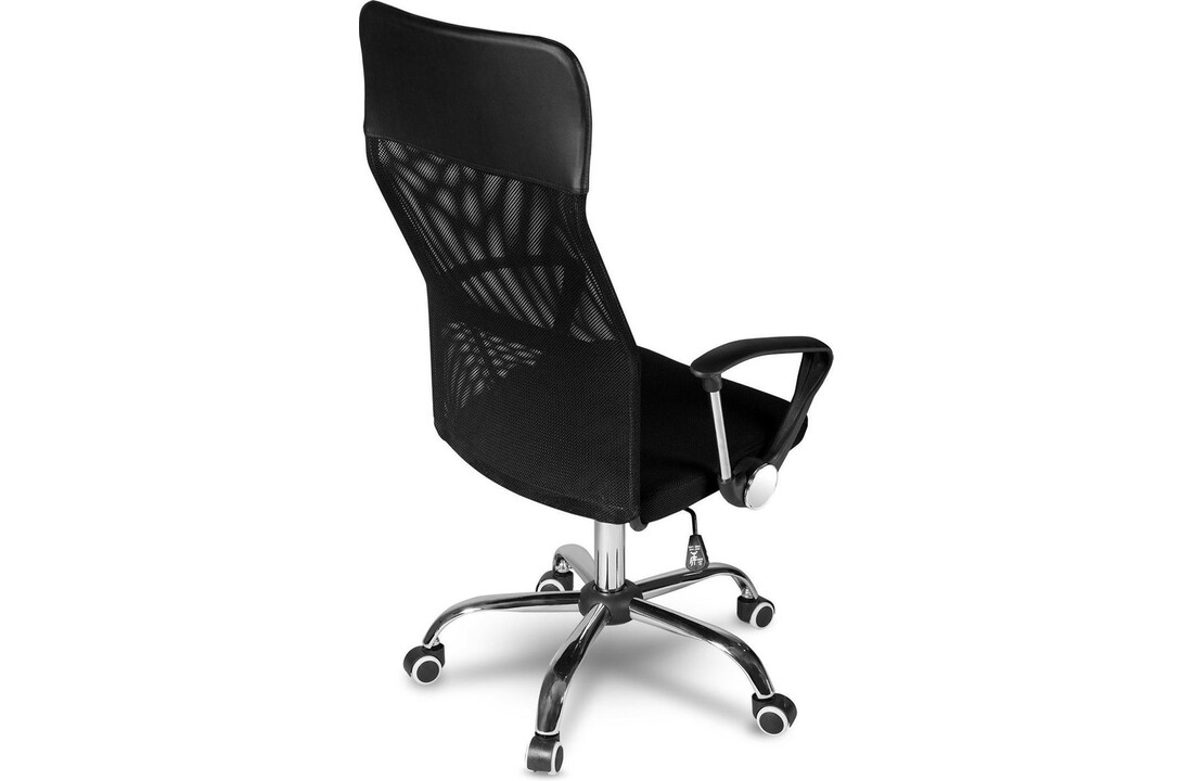 Bureaustoel verstelbaar zwart kunstleer ergonomisch 45x49x110cm