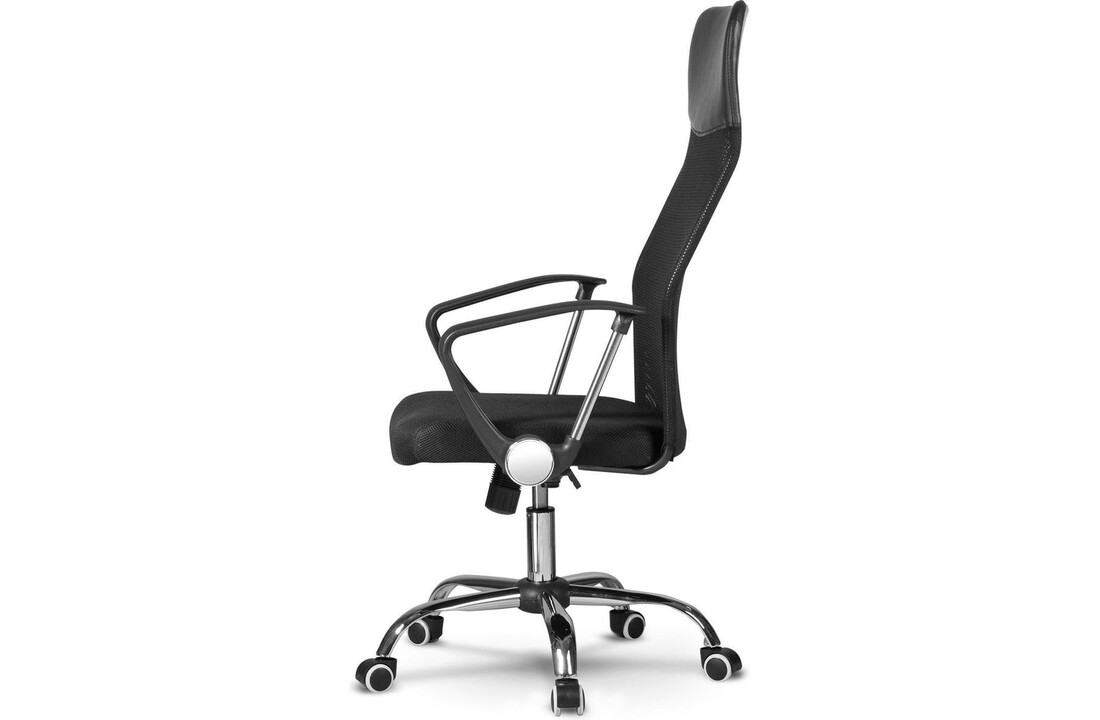 Bureaustoel verstelbaar zwart kunstleer ergonomisch 45x49x110cm