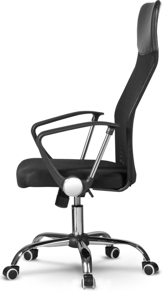 Bureaustoel verstelbaar zwart kunstleer ergonomisch 45x49x110cm