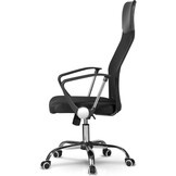 Ergonomische bureaustoel zwart kunstleer - 45x49x110 cm