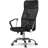 Bureaustoel mesh armleuning, zwart, kunstleer, 45x49x110 cm