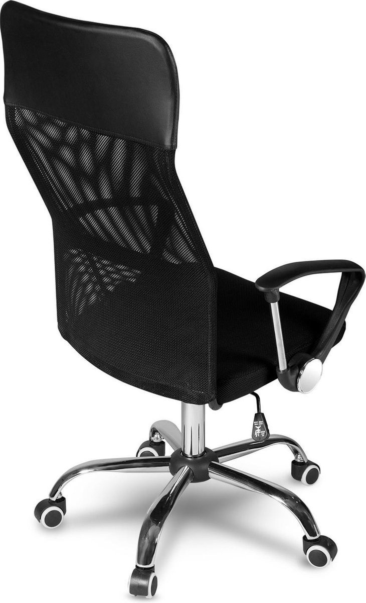 Bureaustoel mesh armleuning, zwart, kunstleer, 45x49x110 cm