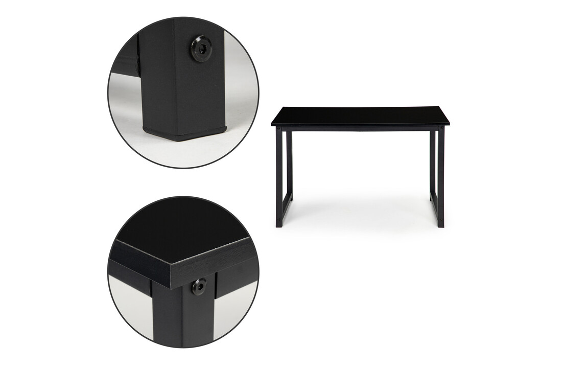 Bureau met metalen poten - Zwart, 120x60x73 cm, Spaanplaat