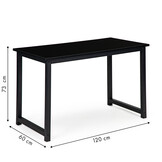 Bureau met metalen poten - Zwart, 120x60x73 cm, Spaanplaat