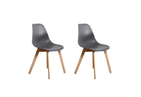 Eetkamerstoelen grijs - Set van 2 - Scandinavisch - PP/Beukenhout