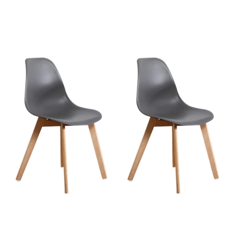 Eetkamerstoelen grijs - Set van 2 - Scandinavisch - PP/Beukenhout