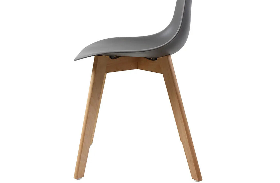 Set eetstoelen KITO grijs | Polypropyleen, beukenhout | Scandinavisch