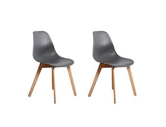 Design stoelen eetkamer KITO, 2-pack grijs, Scandinavisch