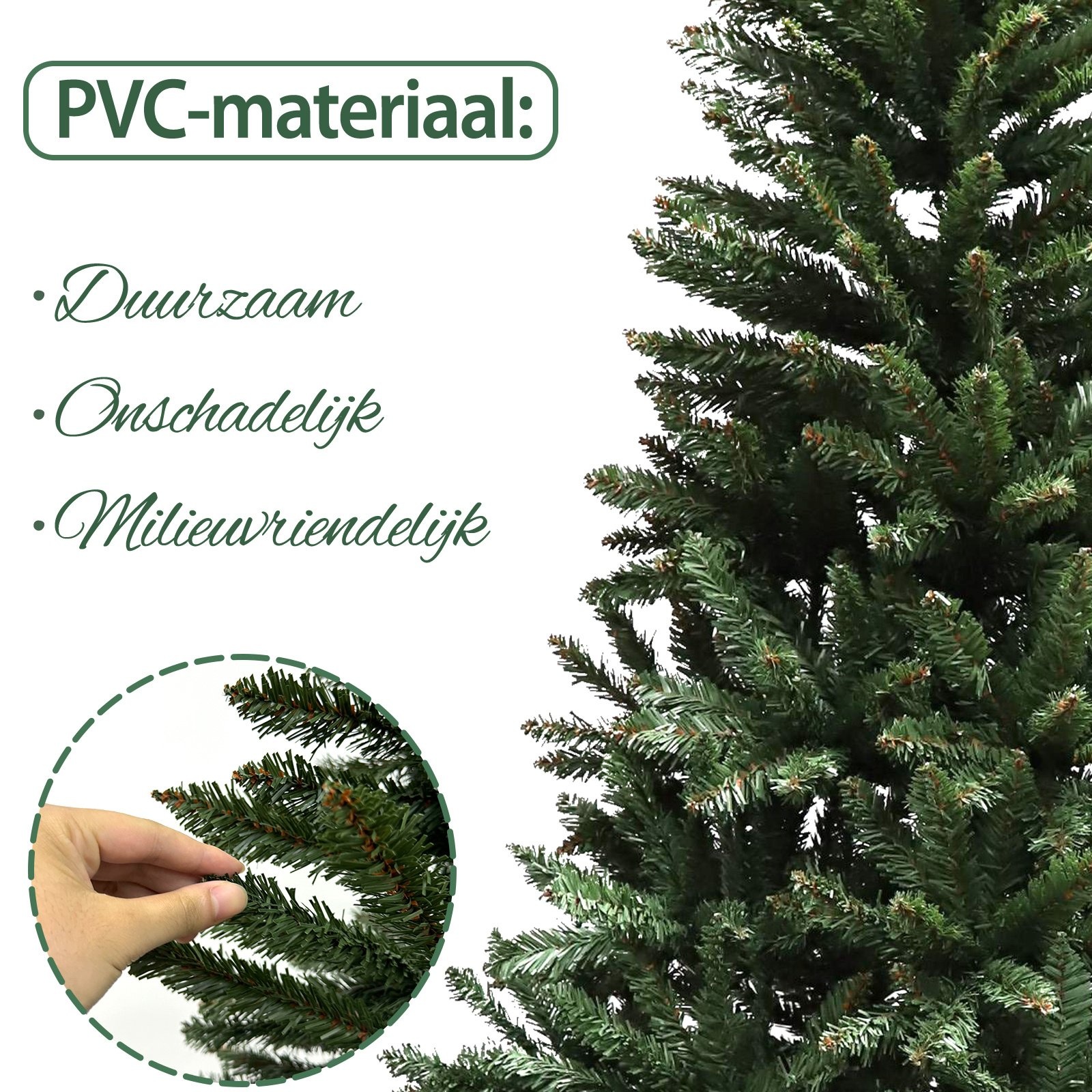 Nep kerstboom groen - 180 cm - spar - PVC met stalen voet