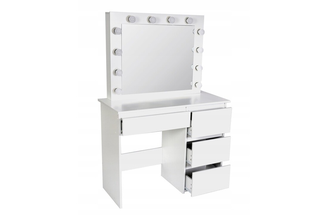 Kaptafel met spiegel en led - Wit MDF 140x94x43cm