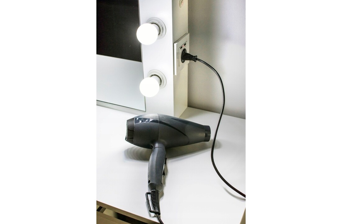 Kaptafel met spiegel en led - Wit MDF 140x94x43cm