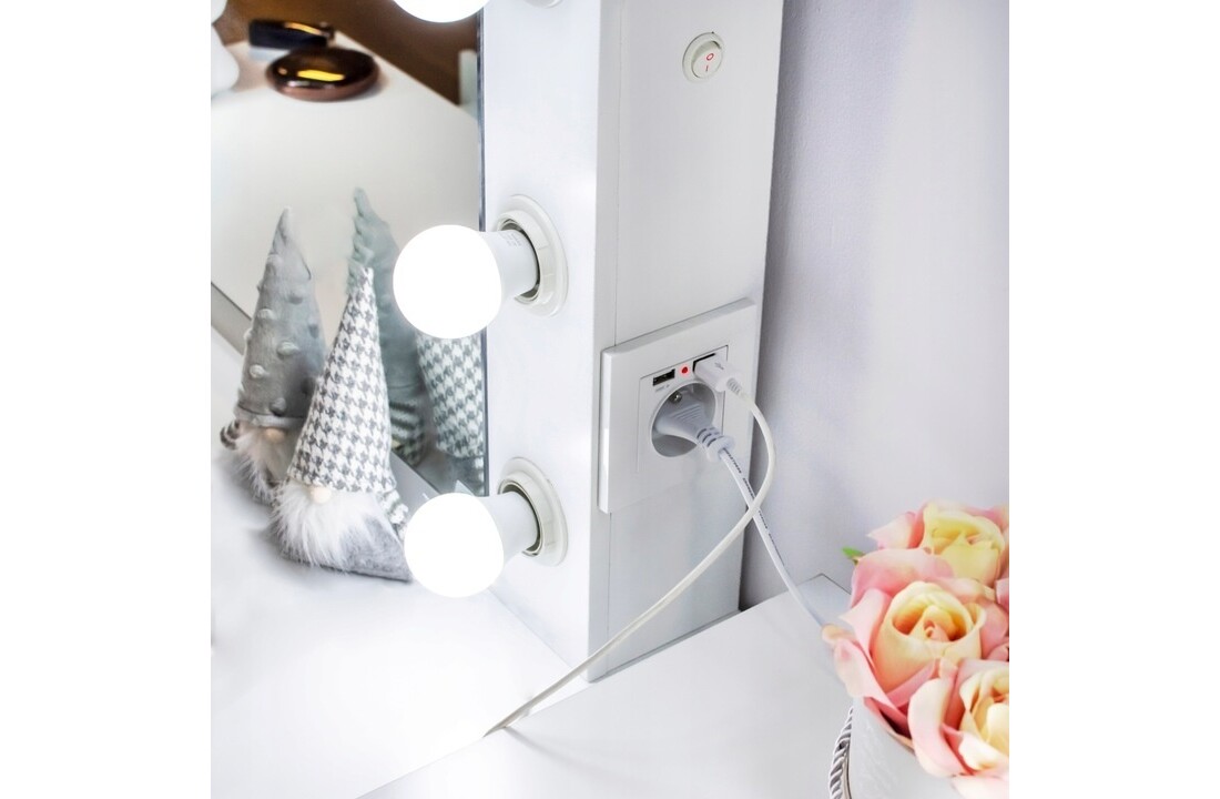 Kaptafel met USB en stopcontact - Wit MDF - 140x94x43cm