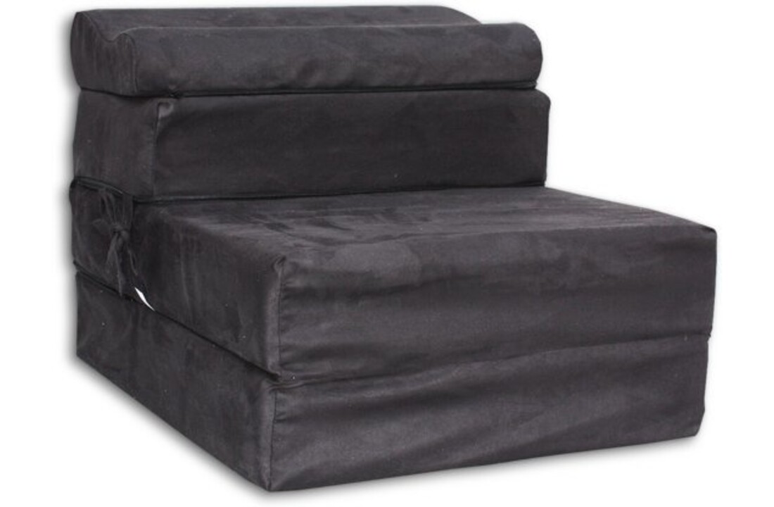 Campingmatras 70x200 Zwart Opvouwbaar 15cm Dikte Foam