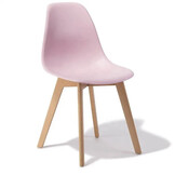 Eetkamerstoelen roze - Set van 2 - Scandinavisch design - Beukenhout