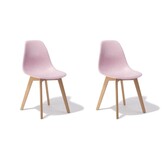 Set eetstoelen roze - Scandinavisch design, polypropyleen & beukenhout
