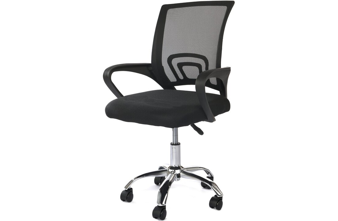 Zwarte bureaustoel ergonomisch, verstelbaar, mesh, 120kg