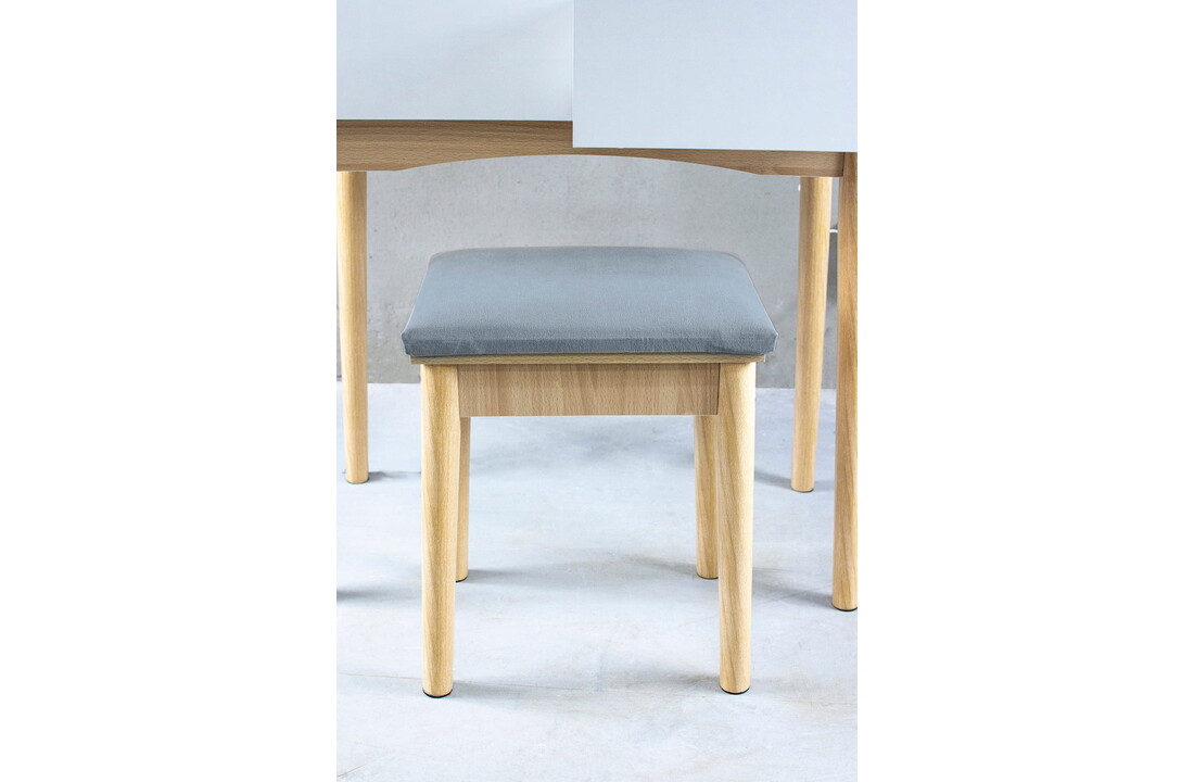 Make up tafel wit lades, spiegel met LED & kruk - 80x40cm