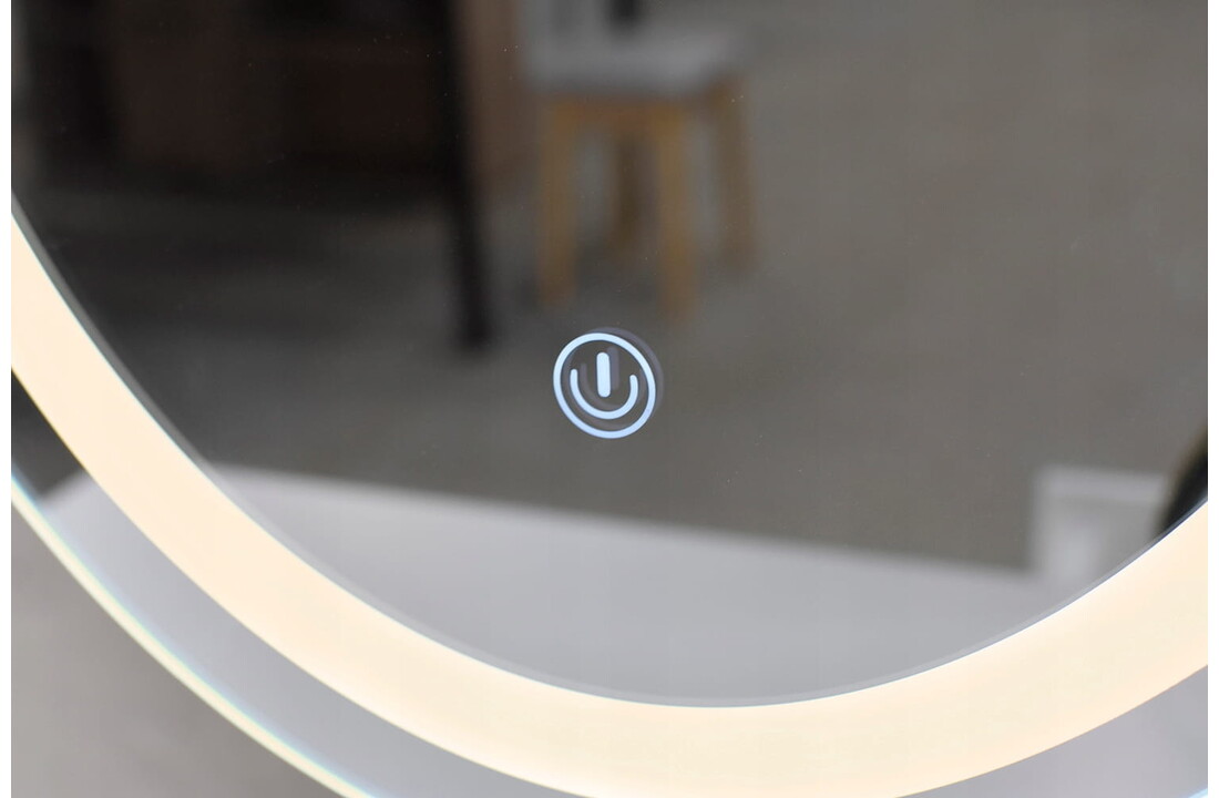 Kaptafel met kruk - Wit MDF - 80x40x142cm - LED spiegel