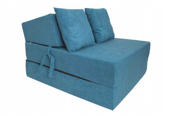 Vouwmatras 200x70 cm blauw | Schuim | Logeermatras & Stoel