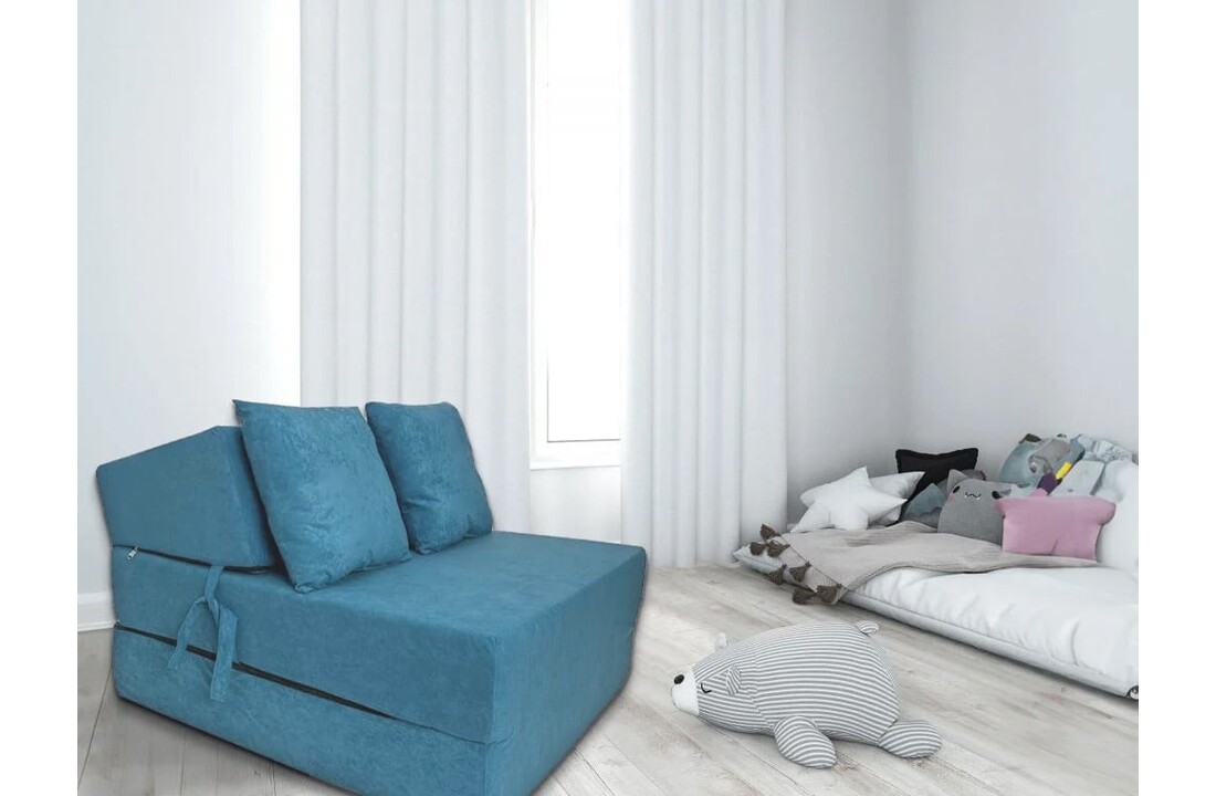 Logeermatras blauw | Opvouwbaar 200x70x15cm Foam