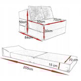 Logeermatras blauw | Opvouwbaar 200x70x15cm Foam