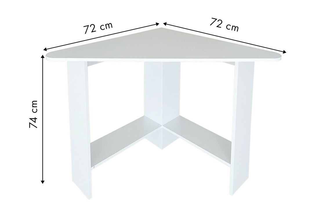 Hoekbureau wit - 102x72x74 cm - gelamineerd spaanplaat