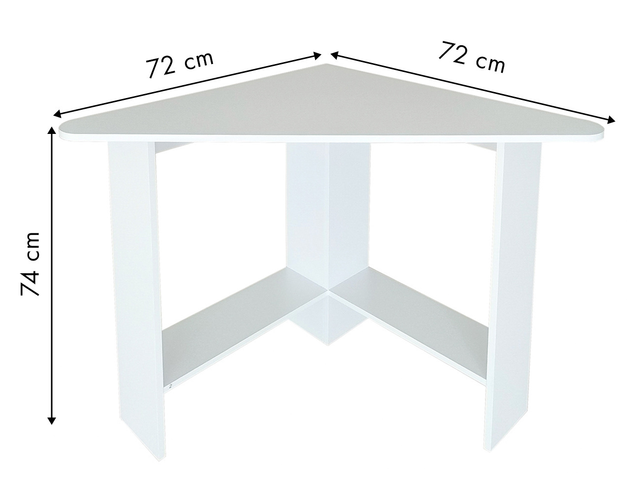 Hoekbureau wit - 102x72x74 cm - gelamineerd spaanplaat