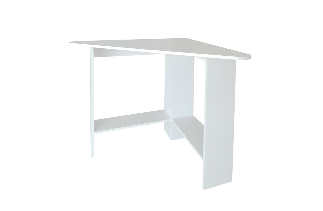 Bureau hoek hout - Wit, 102x72x74 cm, Gelamineerd spaanplaat