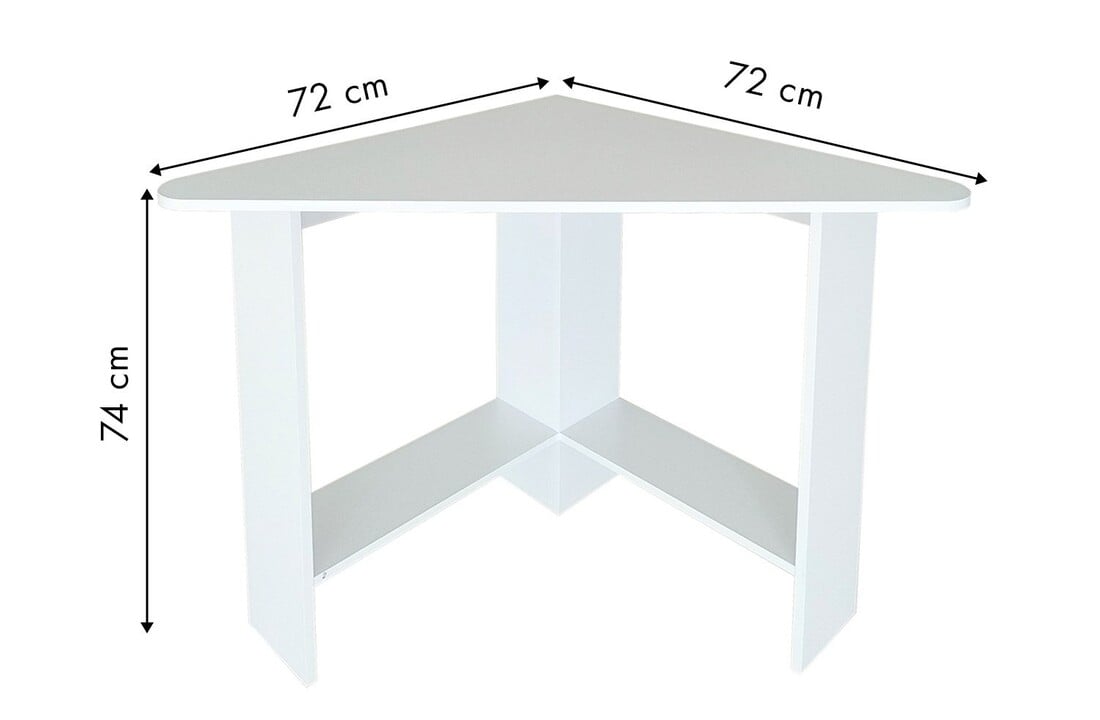 Bureau hoek hout - Wit, 102x72x74 cm, Gelamineerd spaanplaat