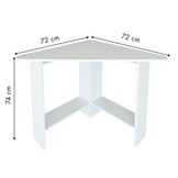 Bureau hoek hout - Wit, 102x72x74 cm, Gelamineerd spaanplaat