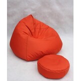 XXL zitzak fauteuil oranje, 70x100x100cm, polyester & kunstleer