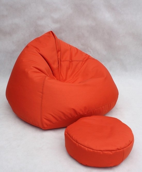 XXL zitzak fauteuil oranje, 70x100x100cm, polyester & kunstleer