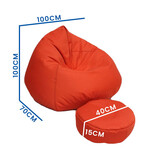 XXL zitzak fauteuil oranje, 70x100x100cm, polyester & kunstleer