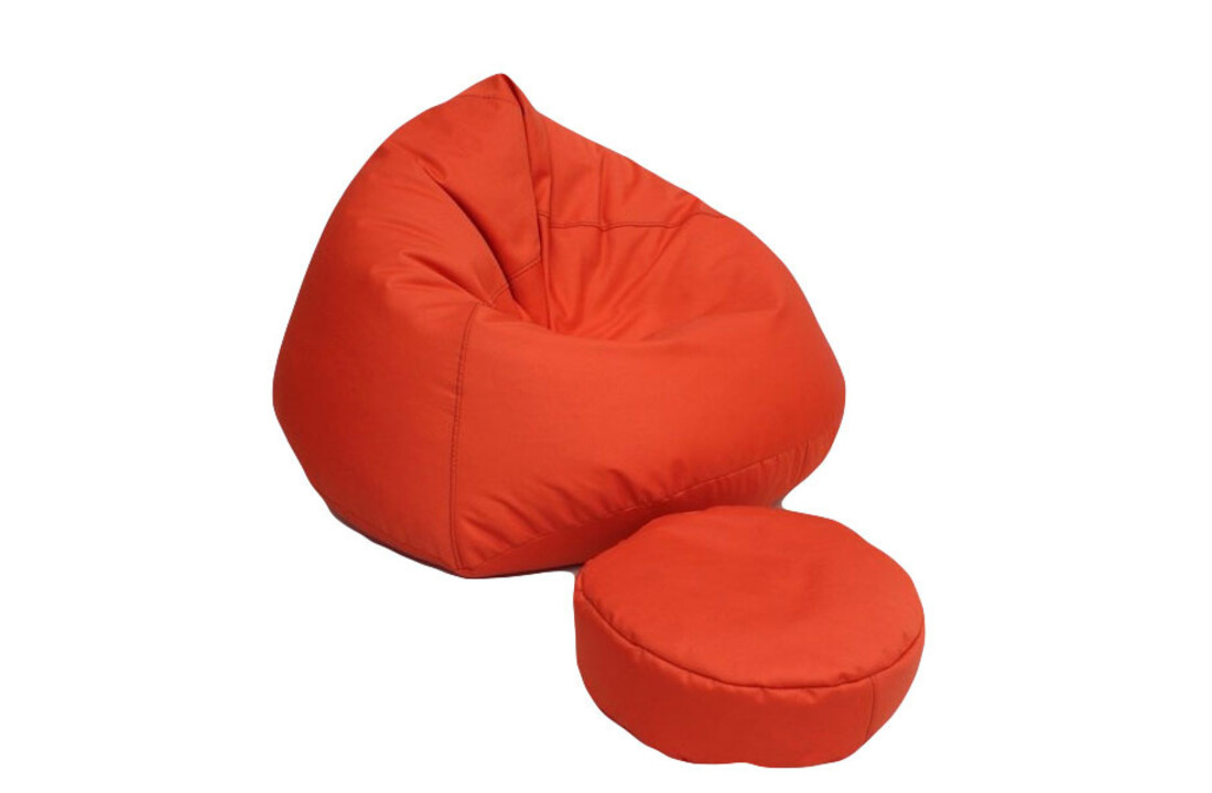 XXL zitzak fauteuil oranje, 70x100x100cm, polyester & kunstleer