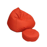 XXL zitzak fauteuil oranje, 70x100x100cm, polyester & kunstleer