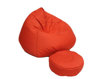 Zitzak loungestoel XXL oranje - 70x100x100cm polyester, EPS-kralen
