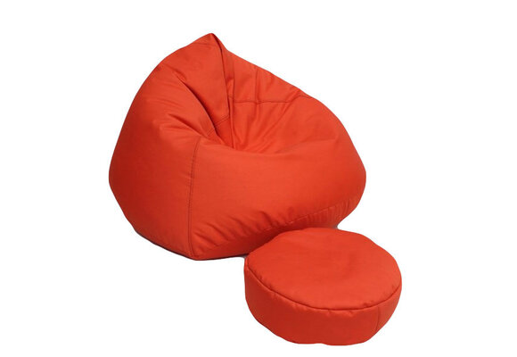 Zitzak loungestoel XXL oranje - 70x100x100cm polyester, EPS-kralen