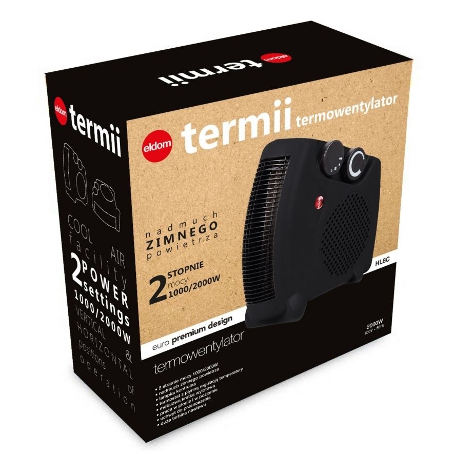 Ventilatorkachel 2000W - Compact & Veilig - Zwart