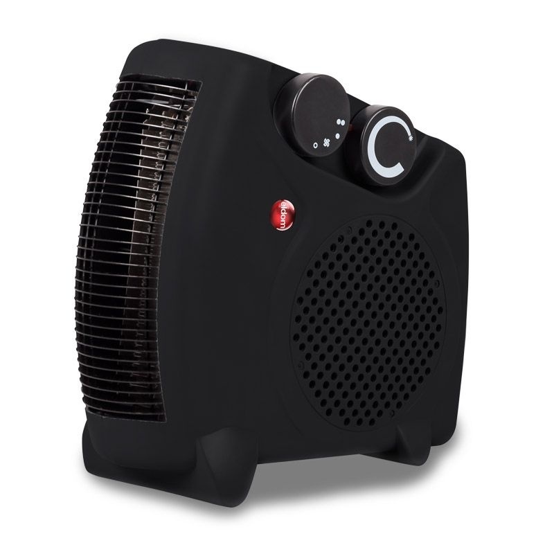 Keramische kachel klein - 1000/2000W, zwart, compact, verticaal/horizontaal