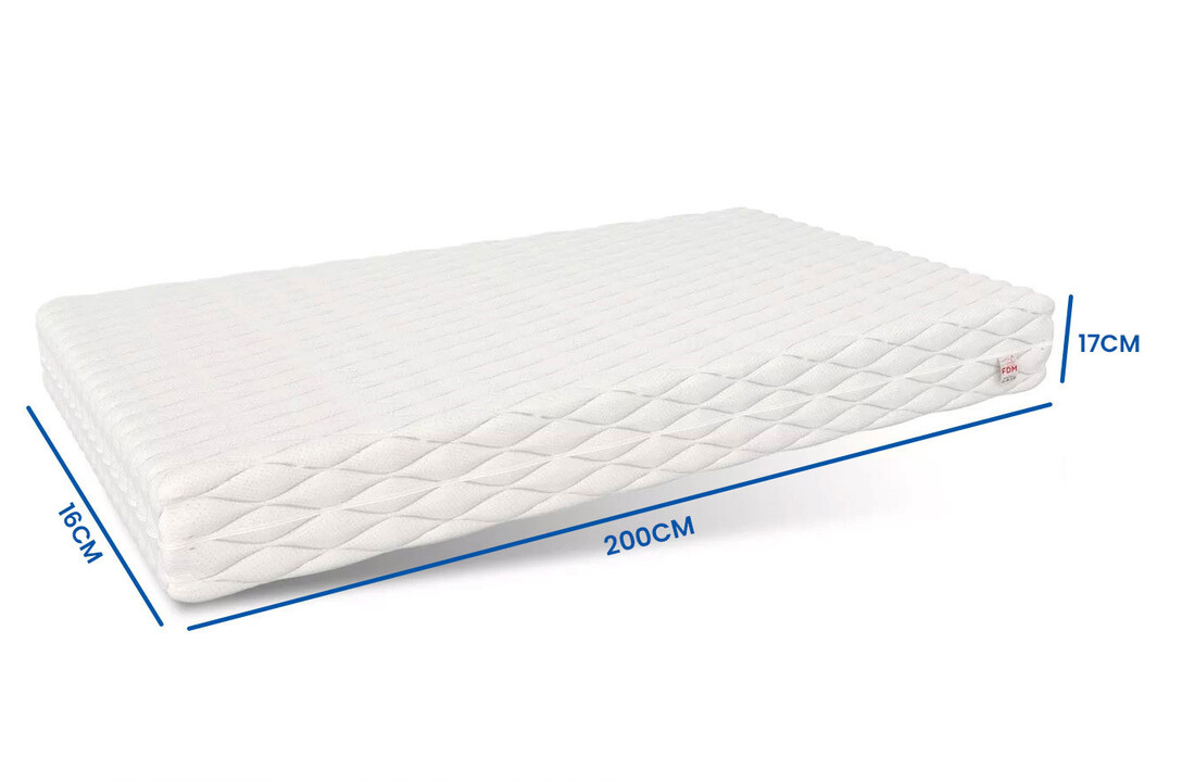 Matras 7 zones 160x200cm H4 stevig HR Schuim Wit