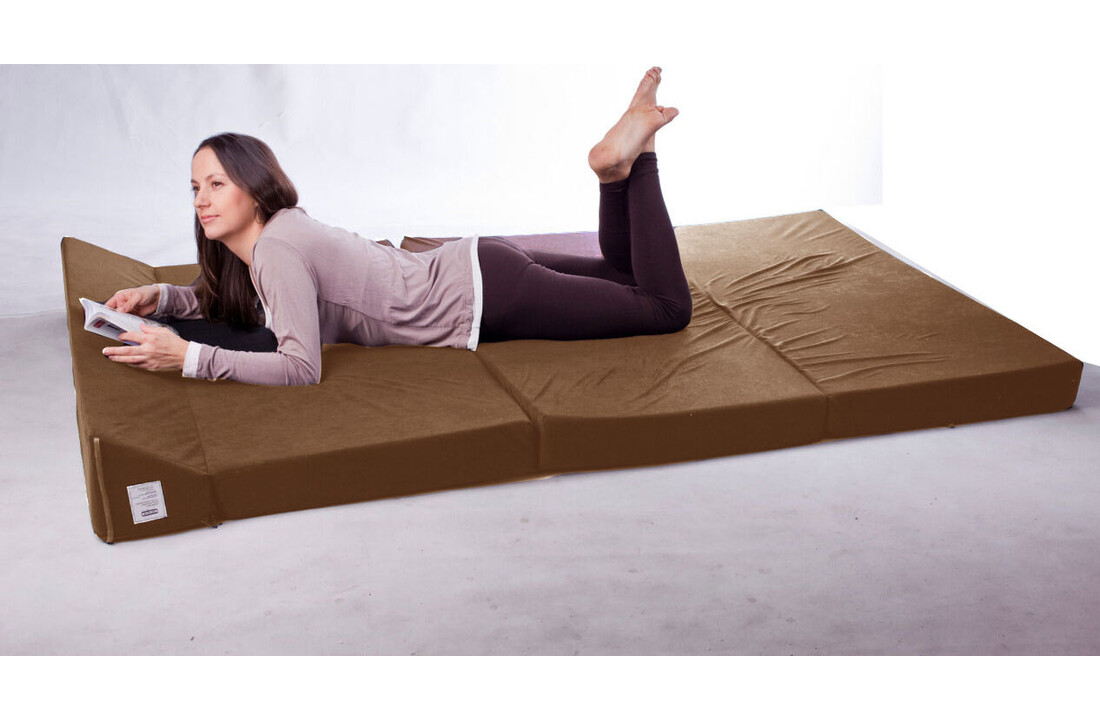 Logeermatras 120x200 foam, lichtbruin, met wasbare hoes