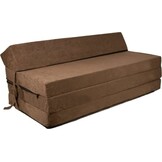 Vouwmatras gastenbed 200x120cm lichtbruin foam, wasbare hoes