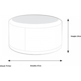 Zwarte poef kunstleer - 47x24cm - Rond - Zwart kunstleer