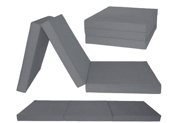 Opvouwbaar matras grijs 195x80x15 cm foam logeermatras