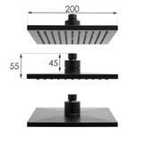 Doucheset thermostaatkraan zwart - 20cm regendouche | Messing