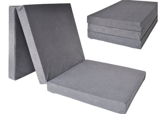 Logeerbed opvouwbaar - Grijs, 195x60x10cm Foam Matras