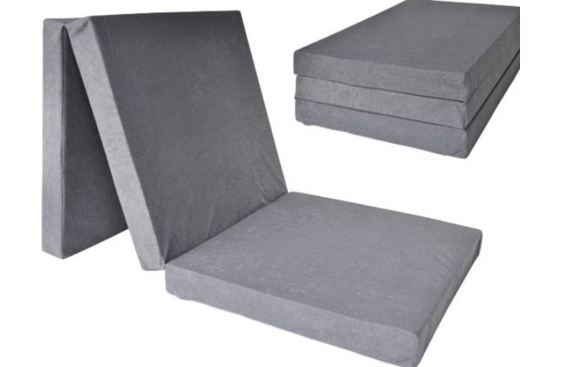 Campingmatras grijs - Opvouwbaar 195x60x10cm Foam