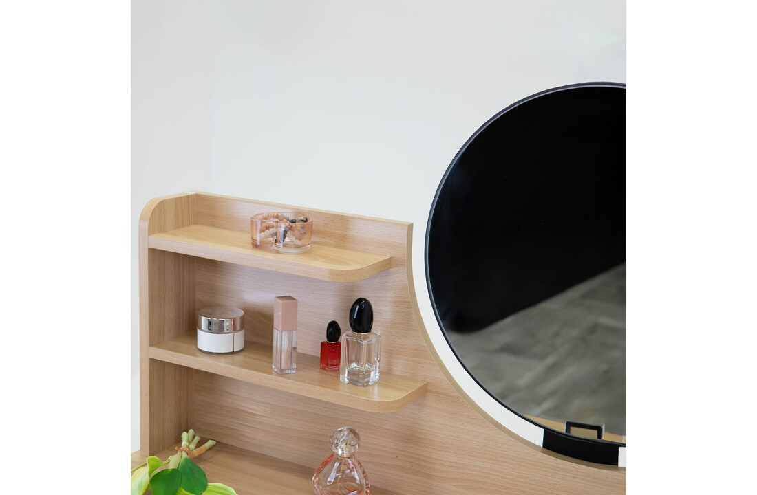 Kaptafel spiegel zwart | Scandi | 120x80x40cm | MDF & Beukenhout